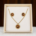 Vintage style: Tiger's Eye Cabochon Jewelry Set