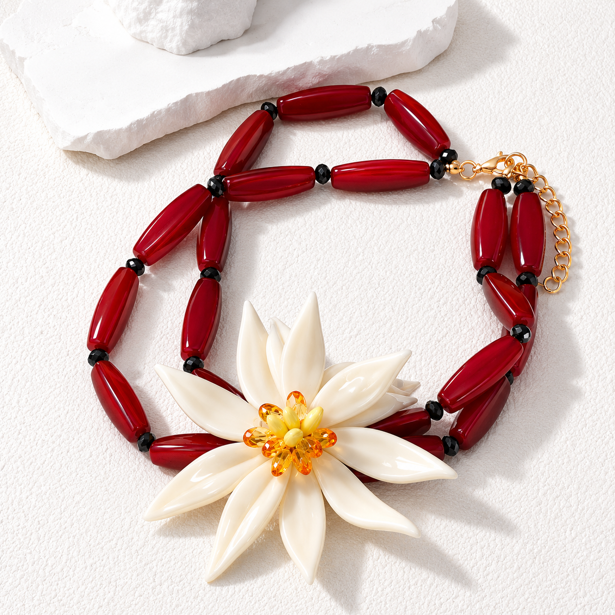 Scarlet Floral choker