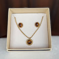 Vintage style: Tiger's Eye Cabochon Jewelry Set